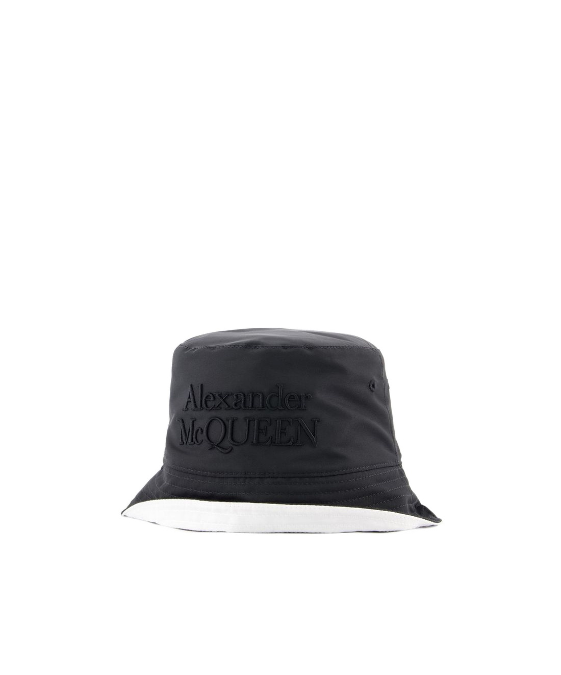 Alexander Mcqueen Low Rever Bucket Hat In Black