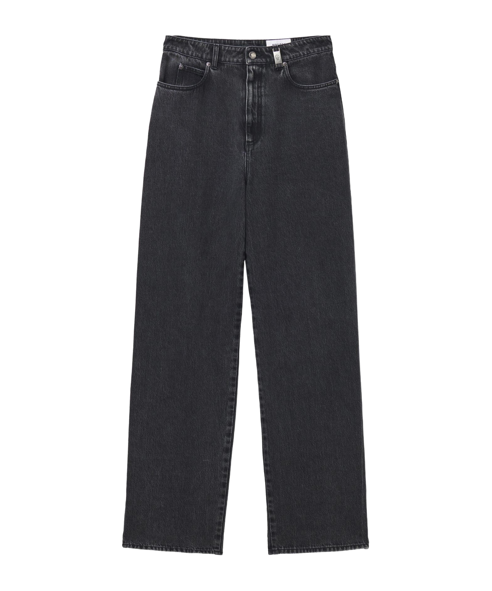 Alexander Mcqueen Wide-leg Skull Plaque Jeans In Black