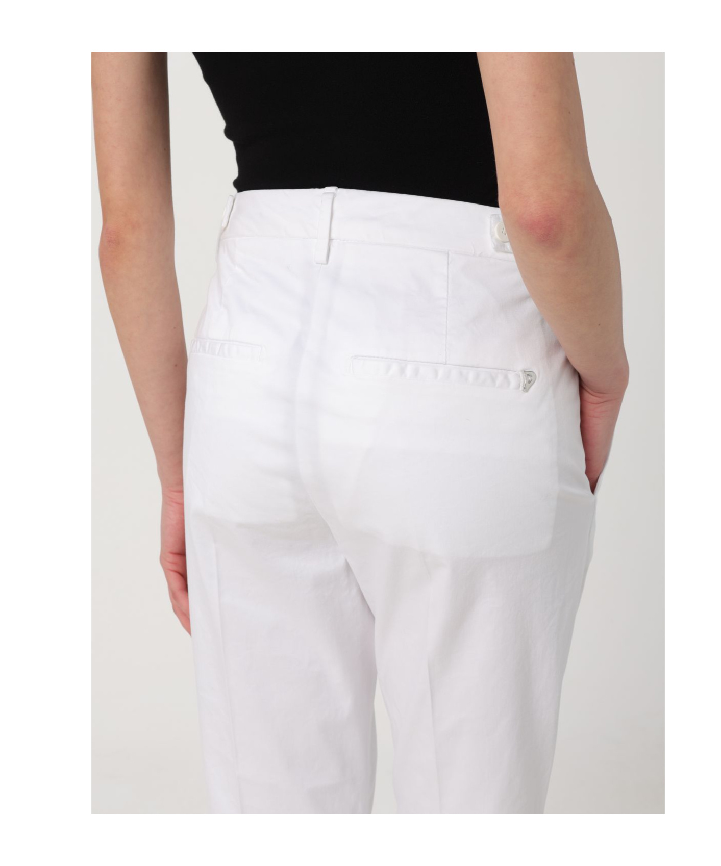 Dondup Casual Pants With Belt Loops In White
