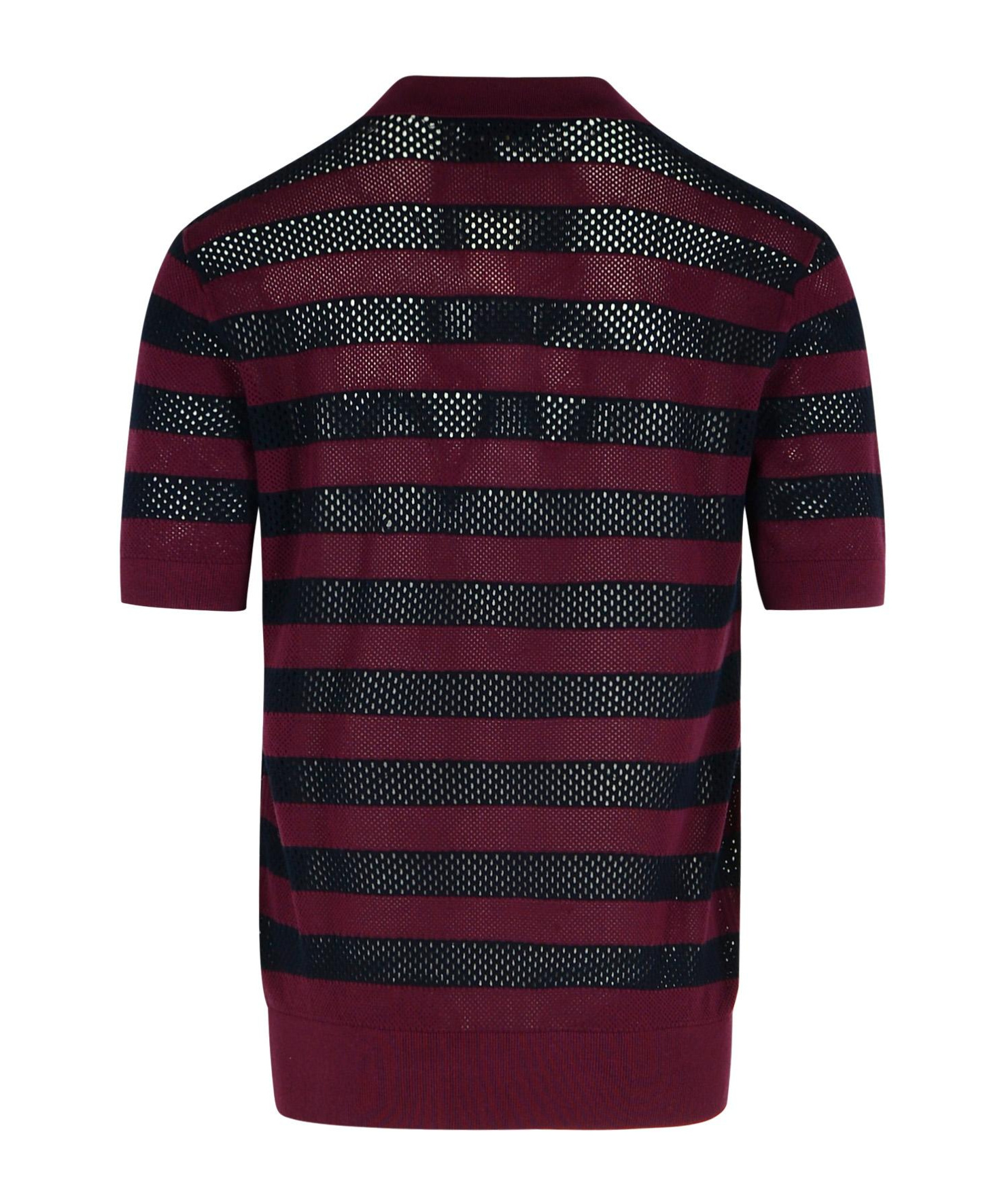 Dries Van Noten Mercy Burgundy Viscose Blend Polo Shirt In Black