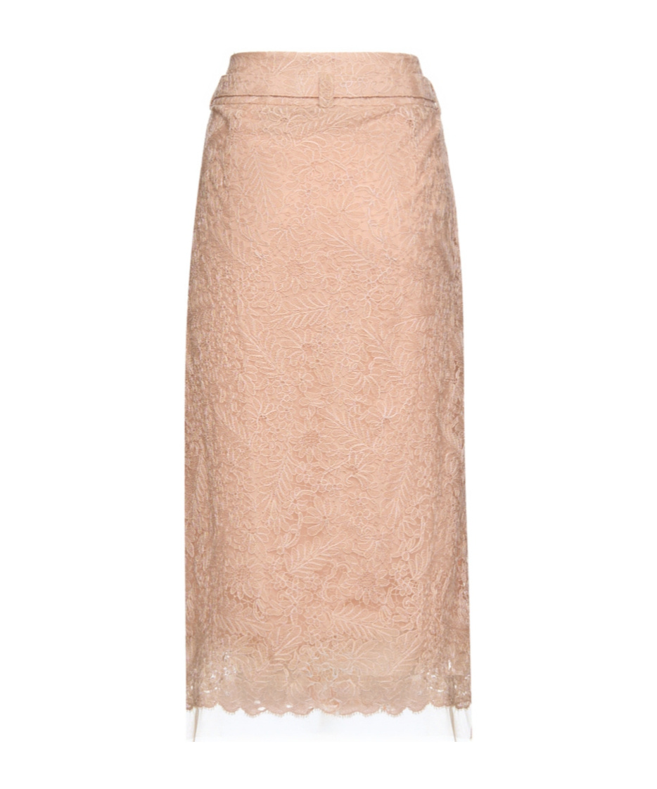 Ermanno Scervino Lace Skirt In Peach
