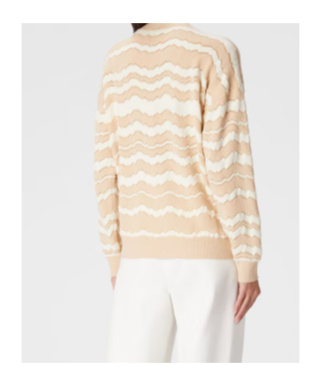 Missoni Crewneck Pullover With Tone-on-tone Zigzag In Neutral