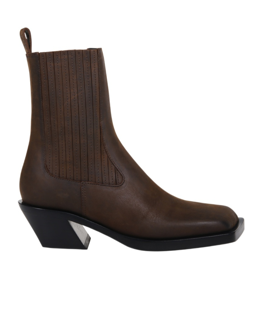 AMINA MUADDI REAR PULL-RING SHORT BOOTS