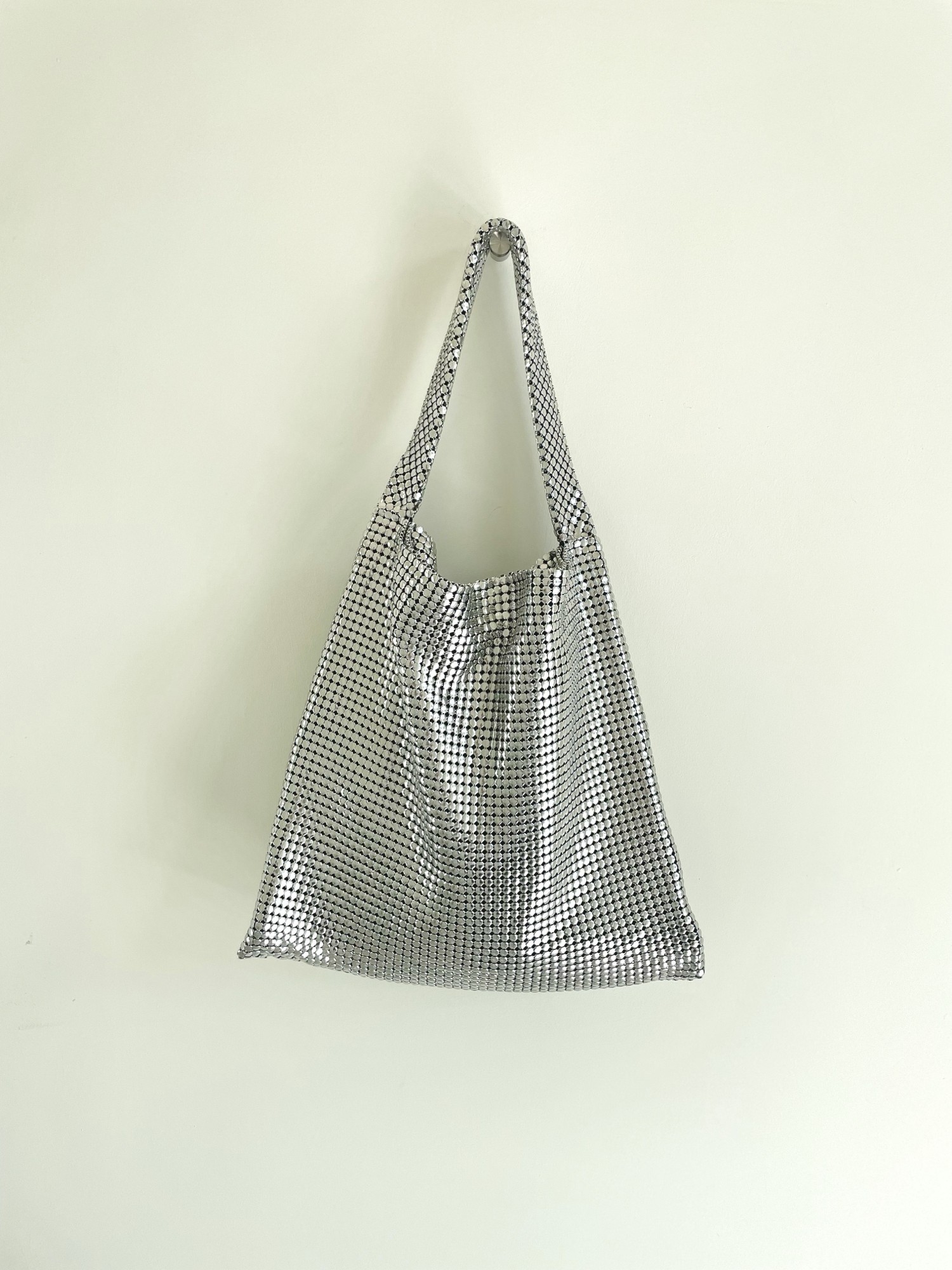 Rabanne Mesh Shoulder Bag In Gray