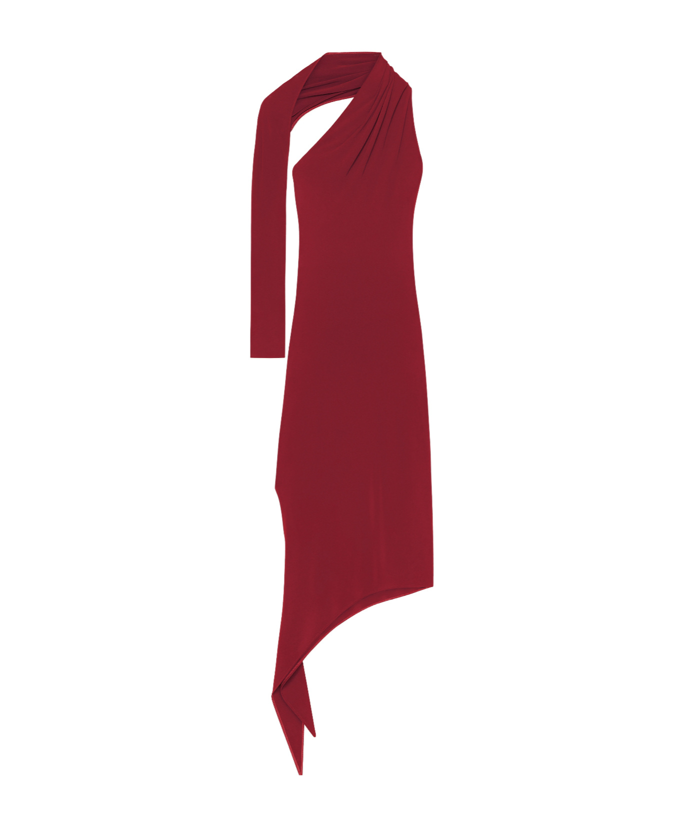 Shop Courrèges Slash Crepe Maxi Dress In Red