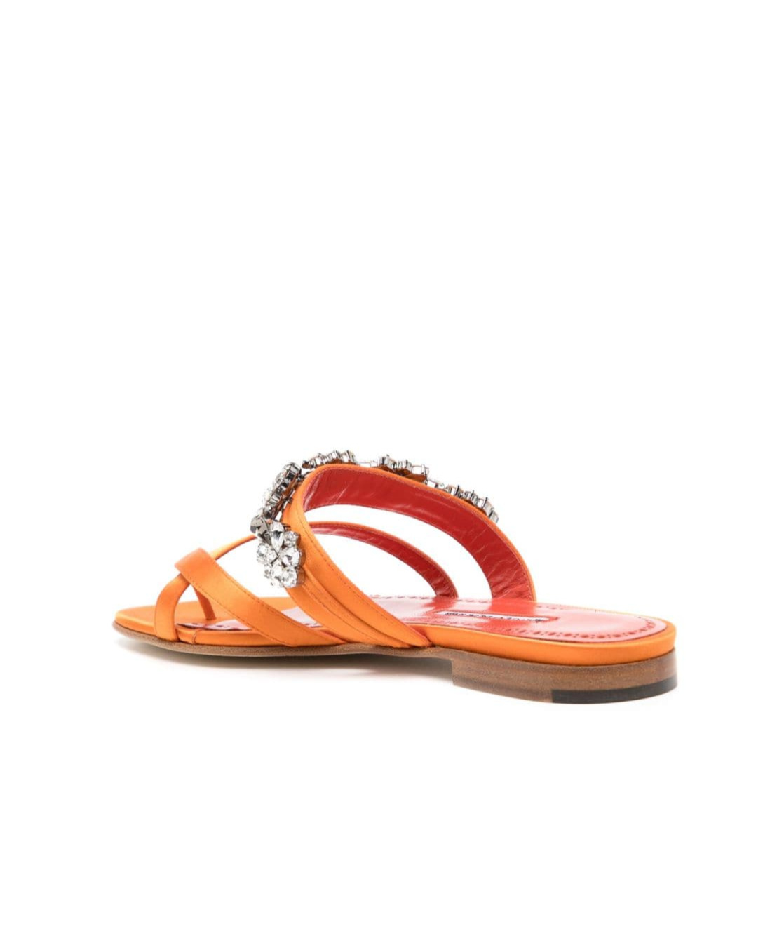 Manolo Blahnik Susa Crossover Straps Sandals In Orange
