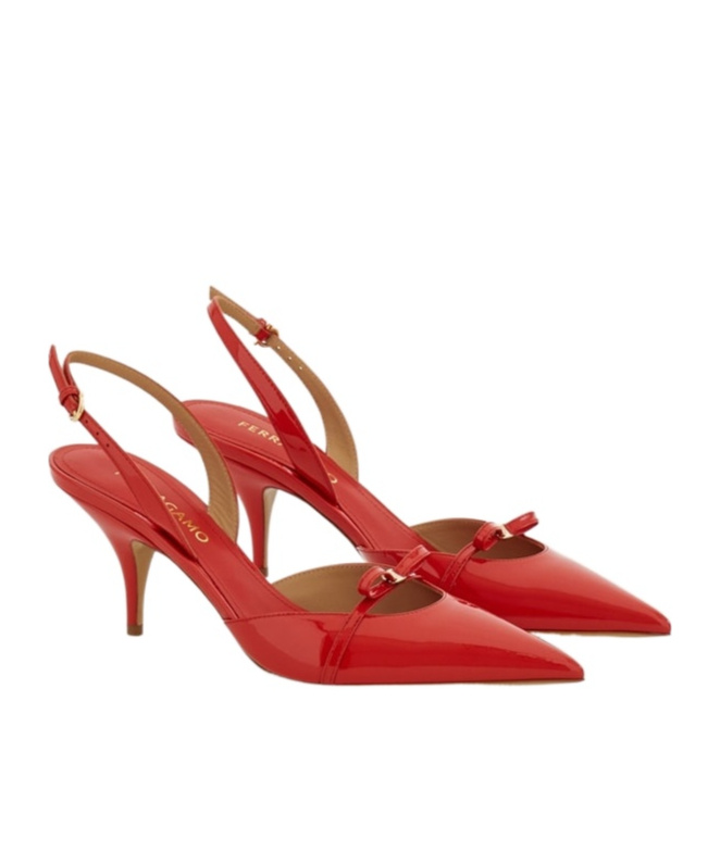 Ferragamo Mini Bow High-heeled Sandals In Red
