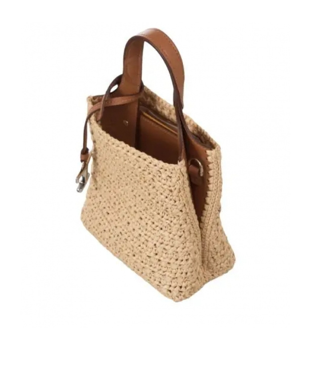 Tod's Micro Woven Basket Bag In Nude