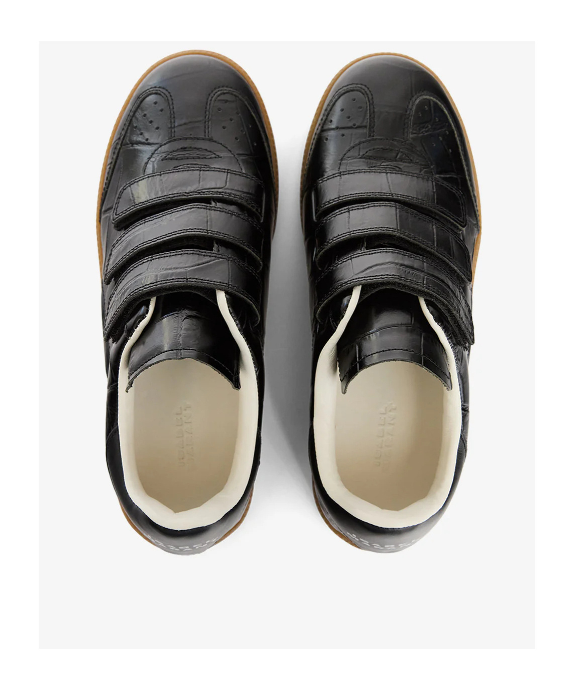 Isabel Marant Beth Croc-effect Leather Sneakers In Black