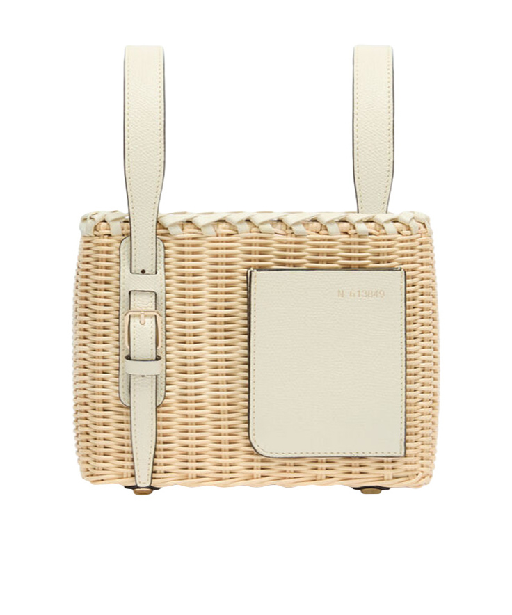 Valextra Soft Wicker Bucket Micro Bag