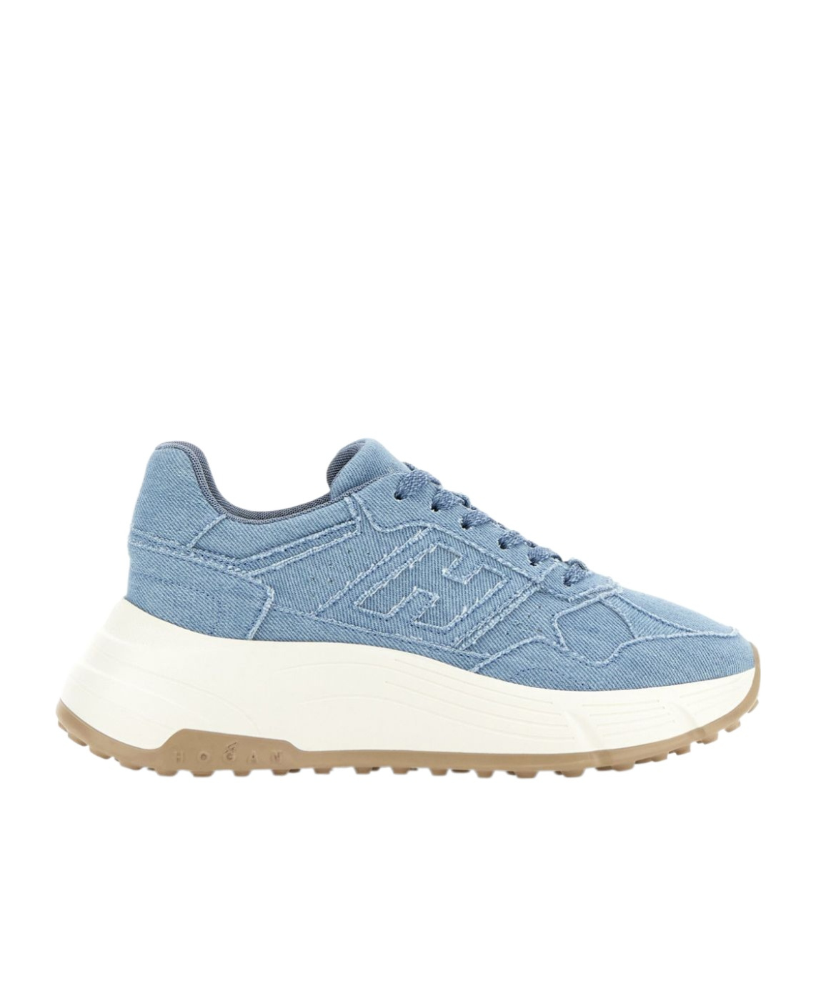 Shop Hogan Denim Sneakers In Blue