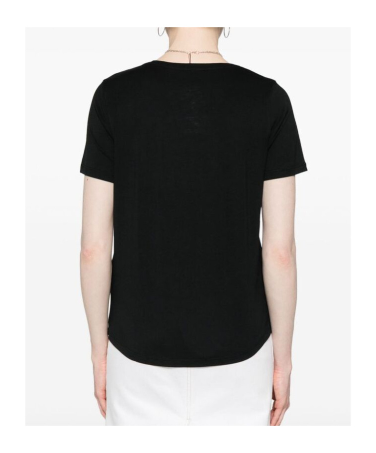 Shop Majestic Round-neck T-shirt In Black