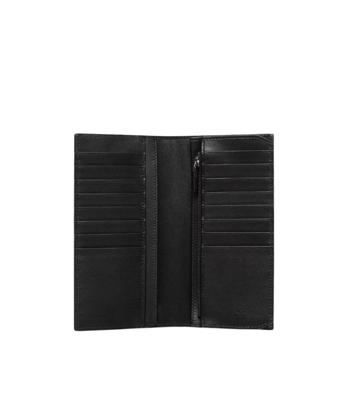 Gucci Gg Emblem Long Wallet In Black