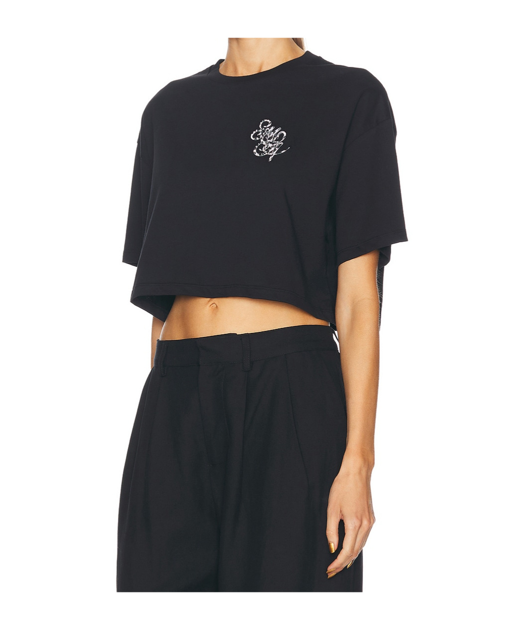Amiri Round Collar Short T-shirt In Green