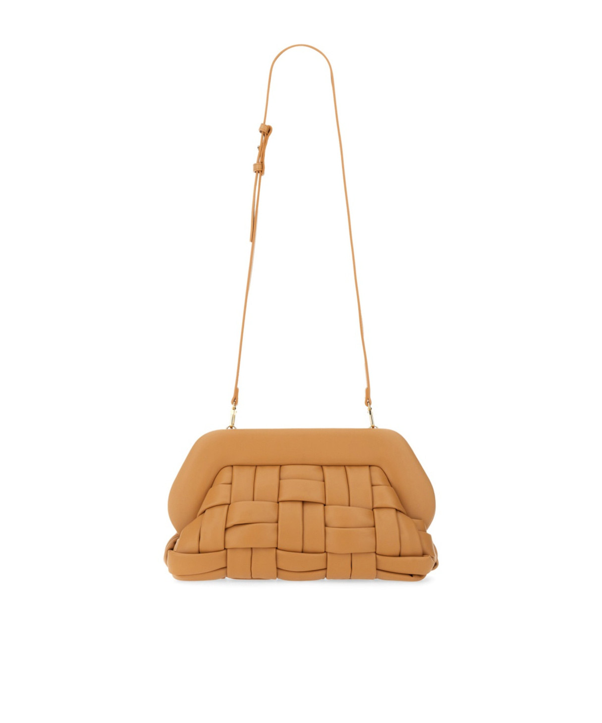 Themoirè Bios Weaved Clutch Bag In Brown