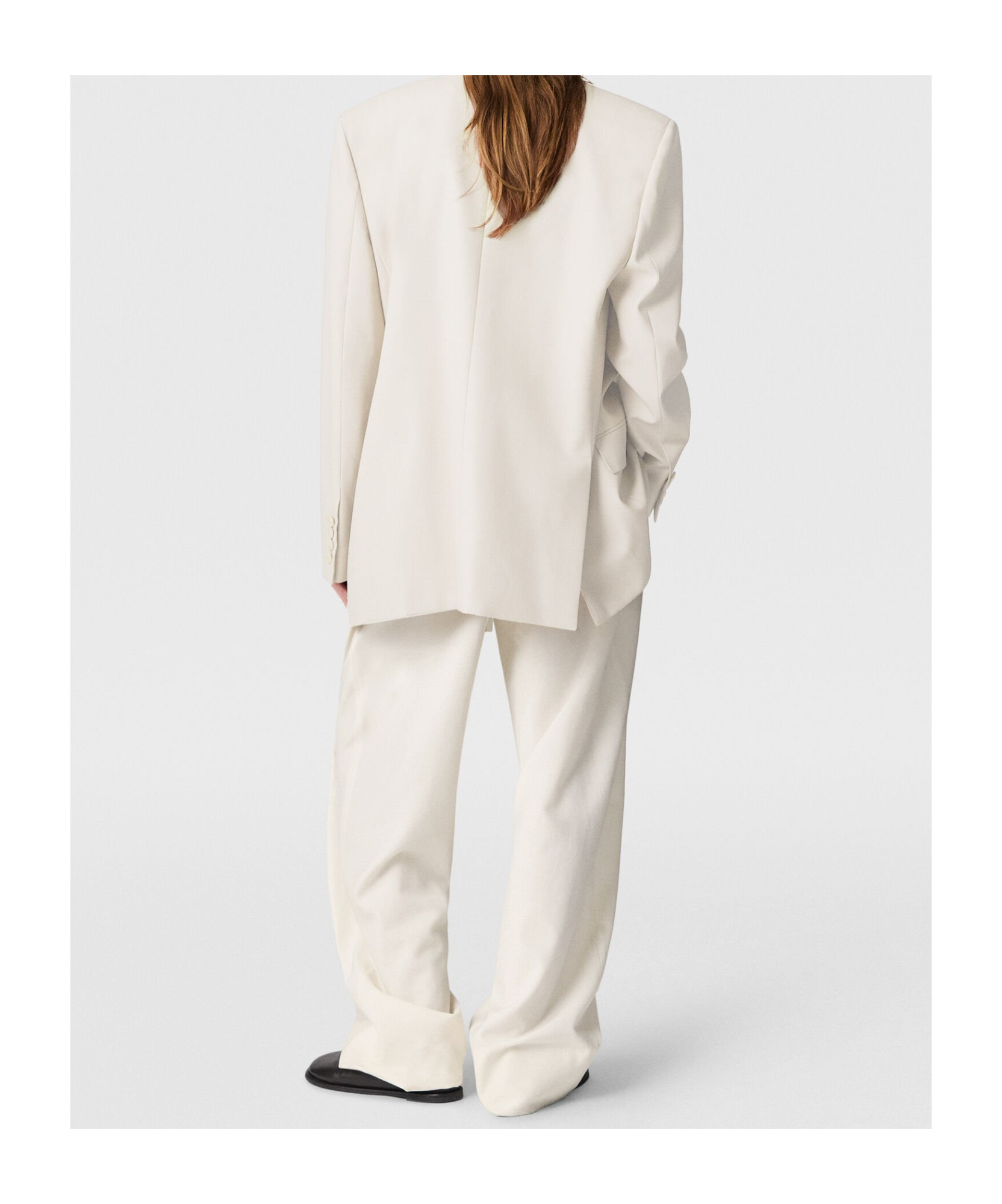 Stella Mccartney Slouchy Panelled Pleated Trousers In White