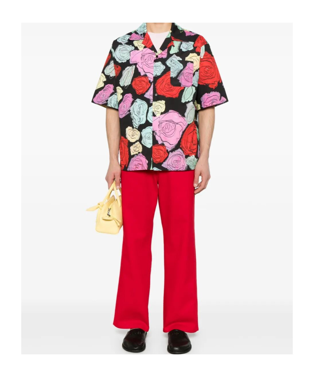 Marni Convertible-collar Floral-print Cotton-poplin Shirt In Multicolor