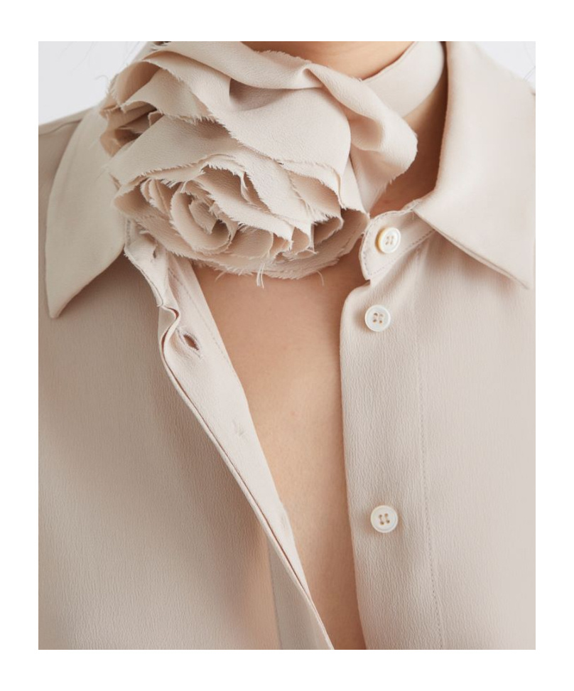 Marella Silk-blend Crepe Shirt In Brown