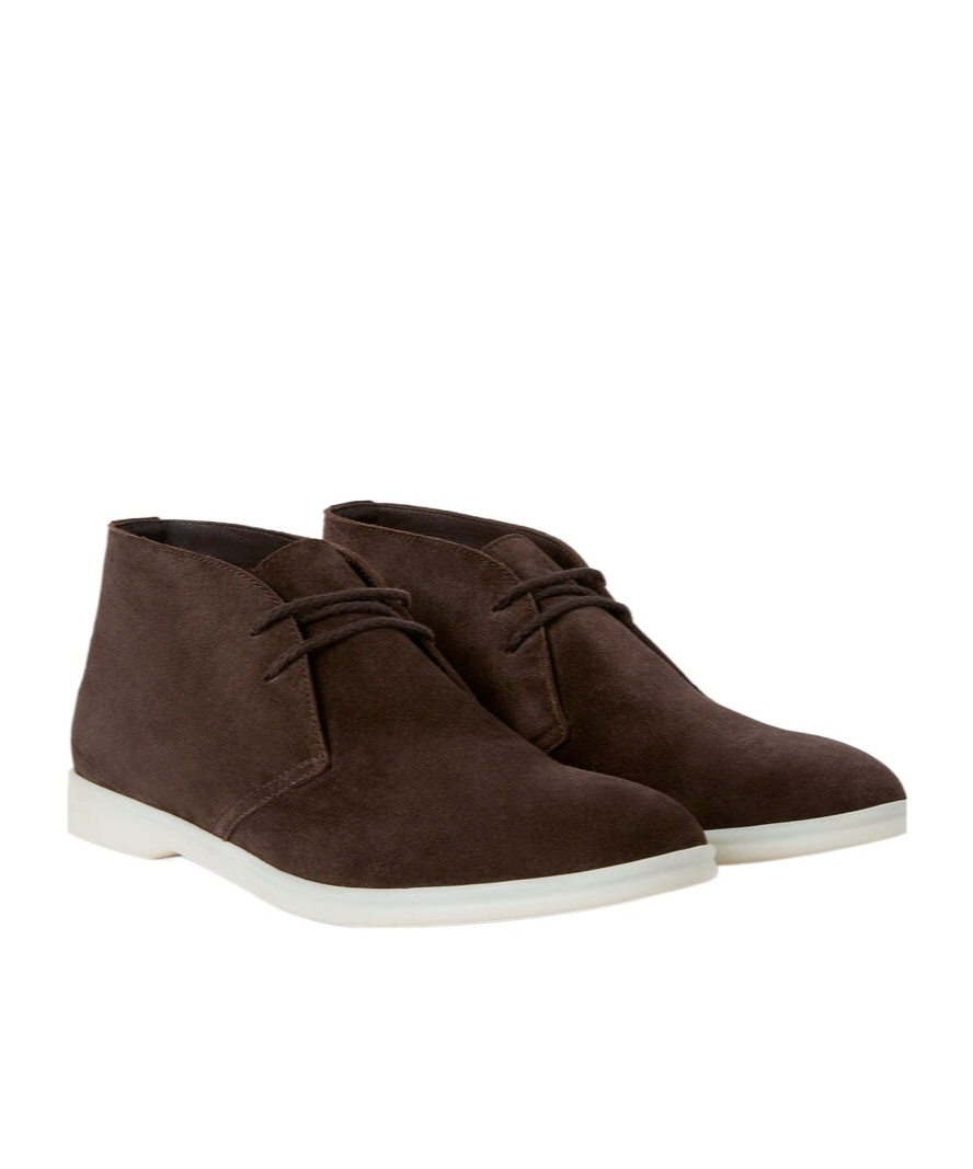 Loro Piana Men's Desert Walk Suede Derby Shoes In Black