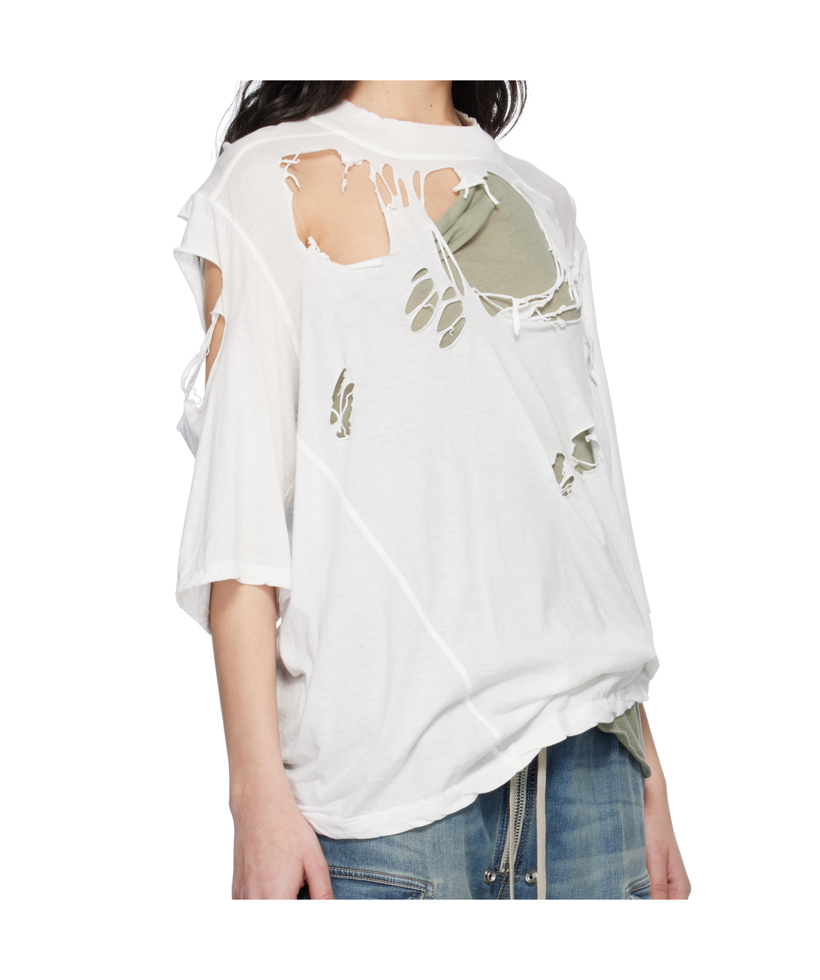 Rick Owens Drkshdw Off-white Hollywood Walrus T-shirt In White