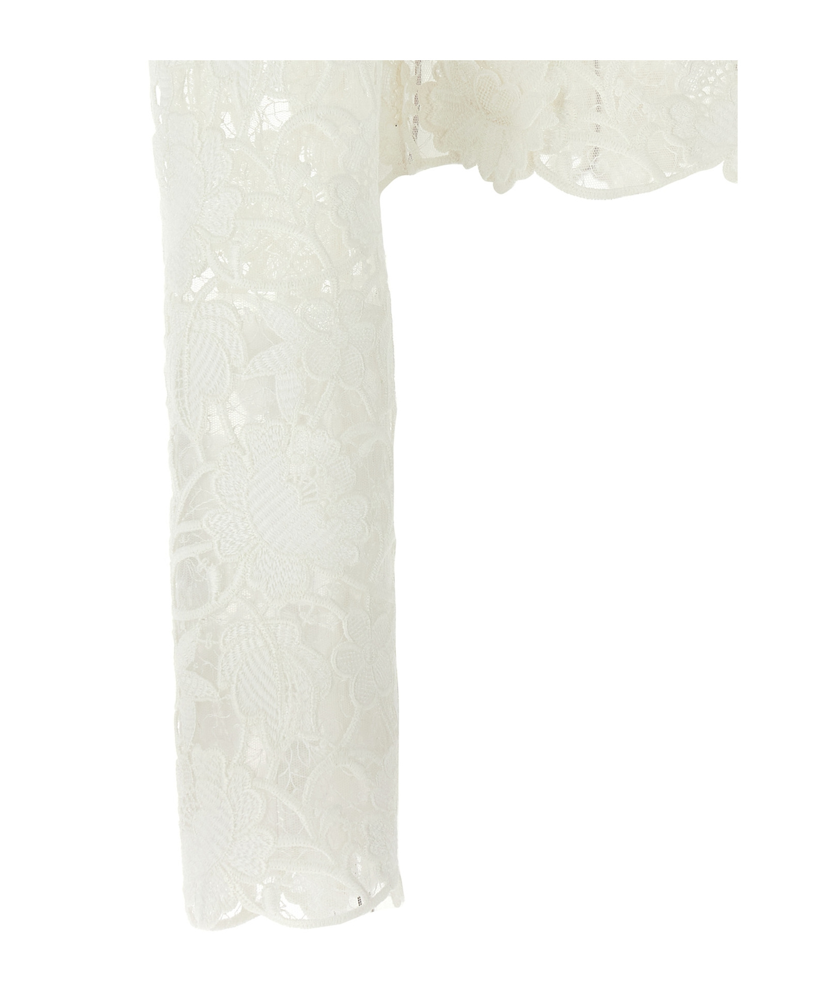 Ermanno Scervino White Lace Cropped Shirt In White