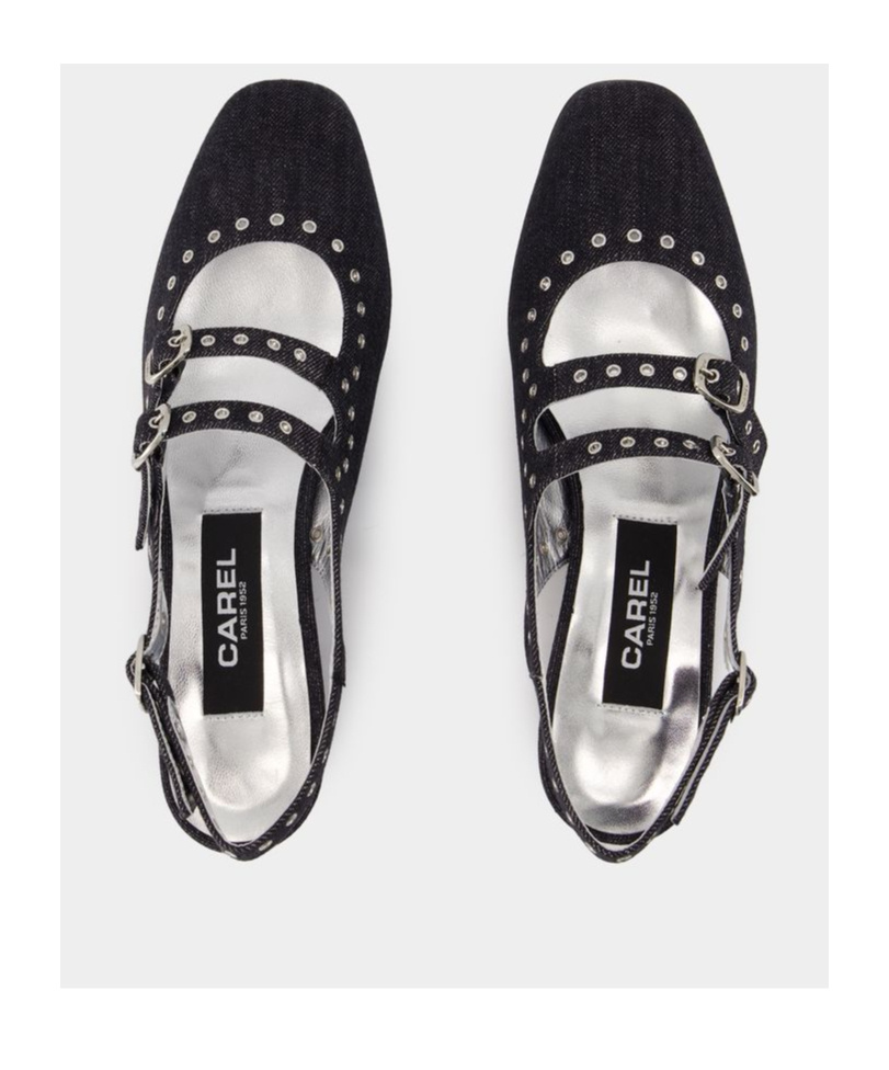 Carel Paris Open-heeled Flats In Black