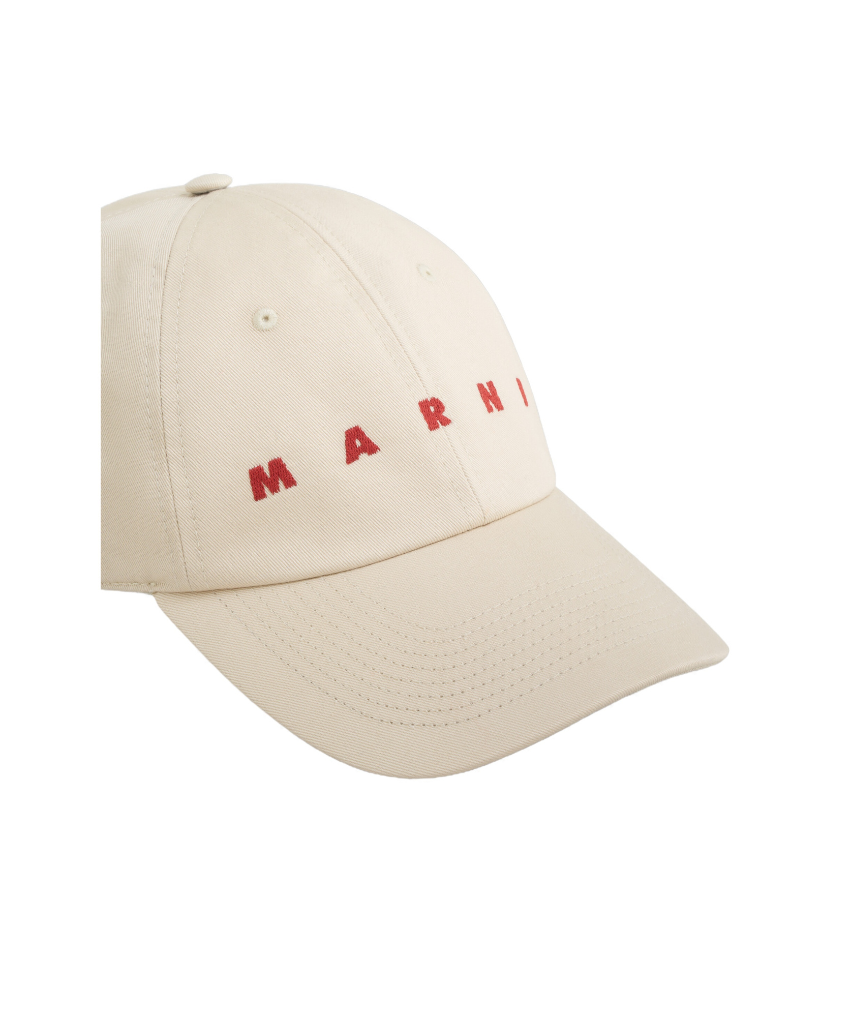 Marni Ivory Logo Baseball Cap In Nude
