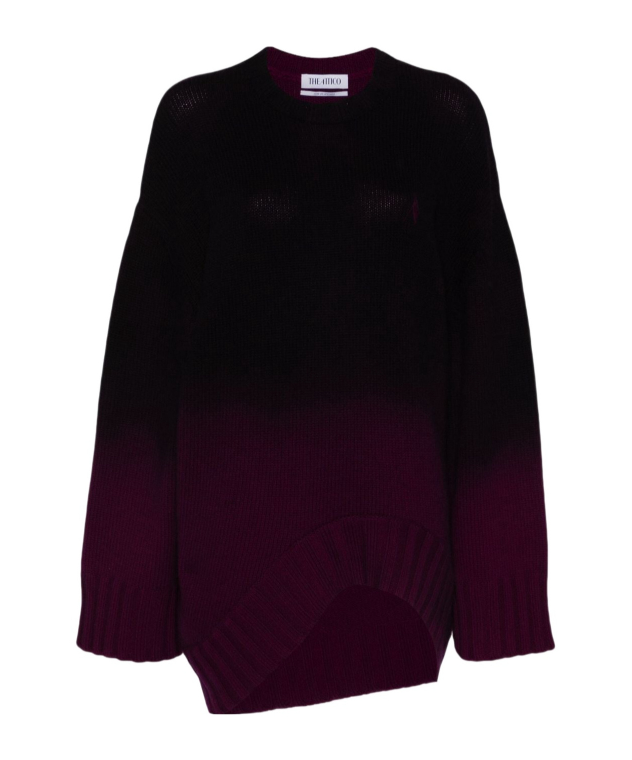 Attico Oversized Pink Degrade Jumper In Black
