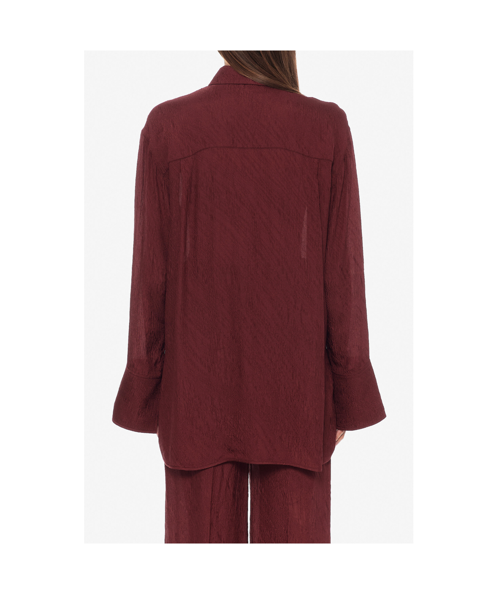 Lanvin Extured Loose Fit Collared Shirt In Cinober
