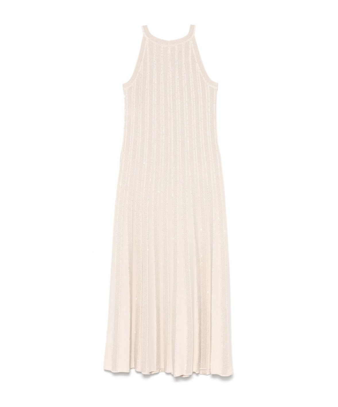 D Exterior D.exterior White Long Dress Sleeveless Lurex-effect
