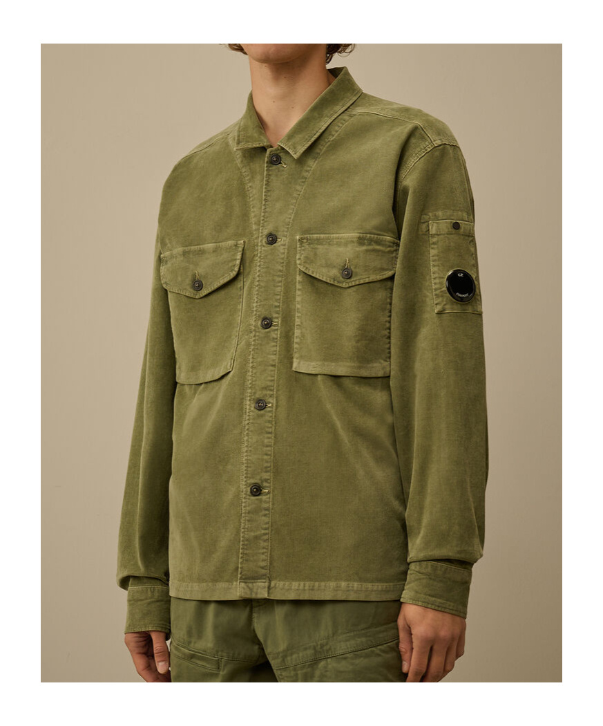 C.p. Company Wool Overshirt Shirt And Blouse Multicolor In Green