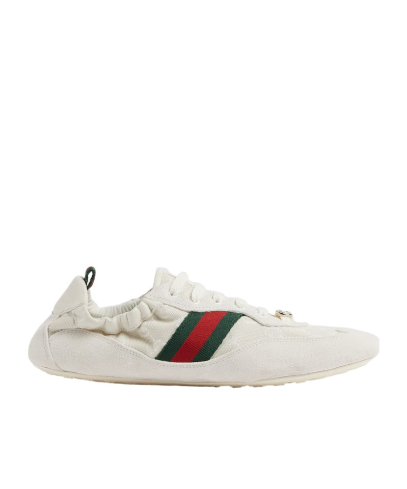 Gucci Cream Calf Leather Bos Taurus Low Top Sneakers In Neutral