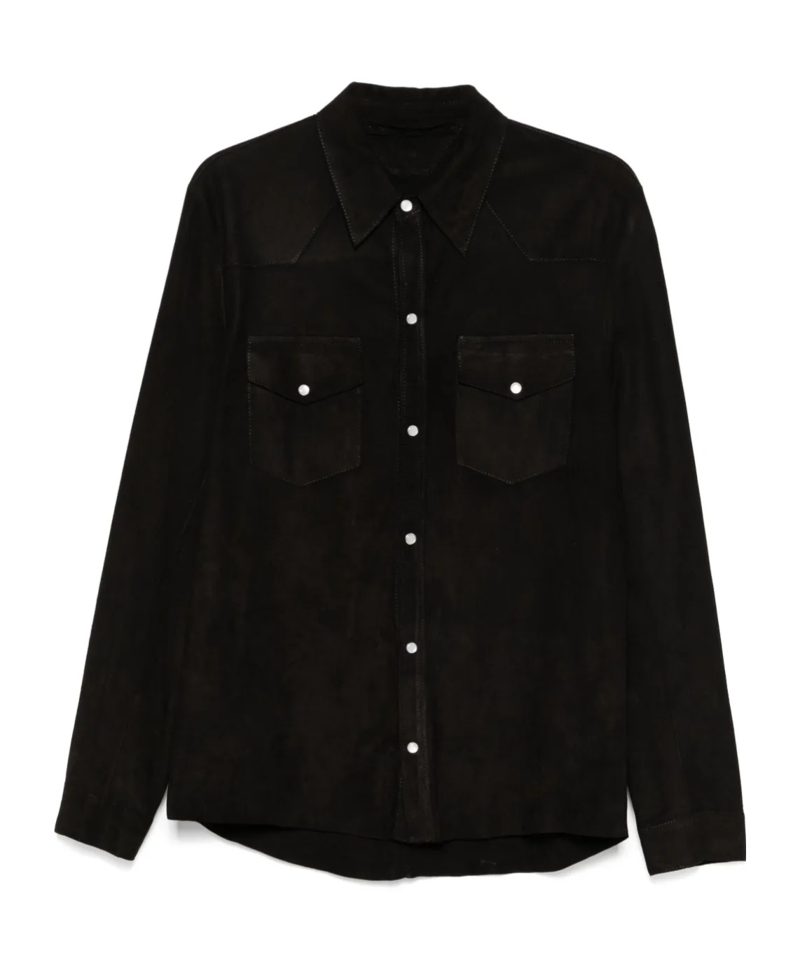 Salvatore Santoro Suede Overshirt In Black