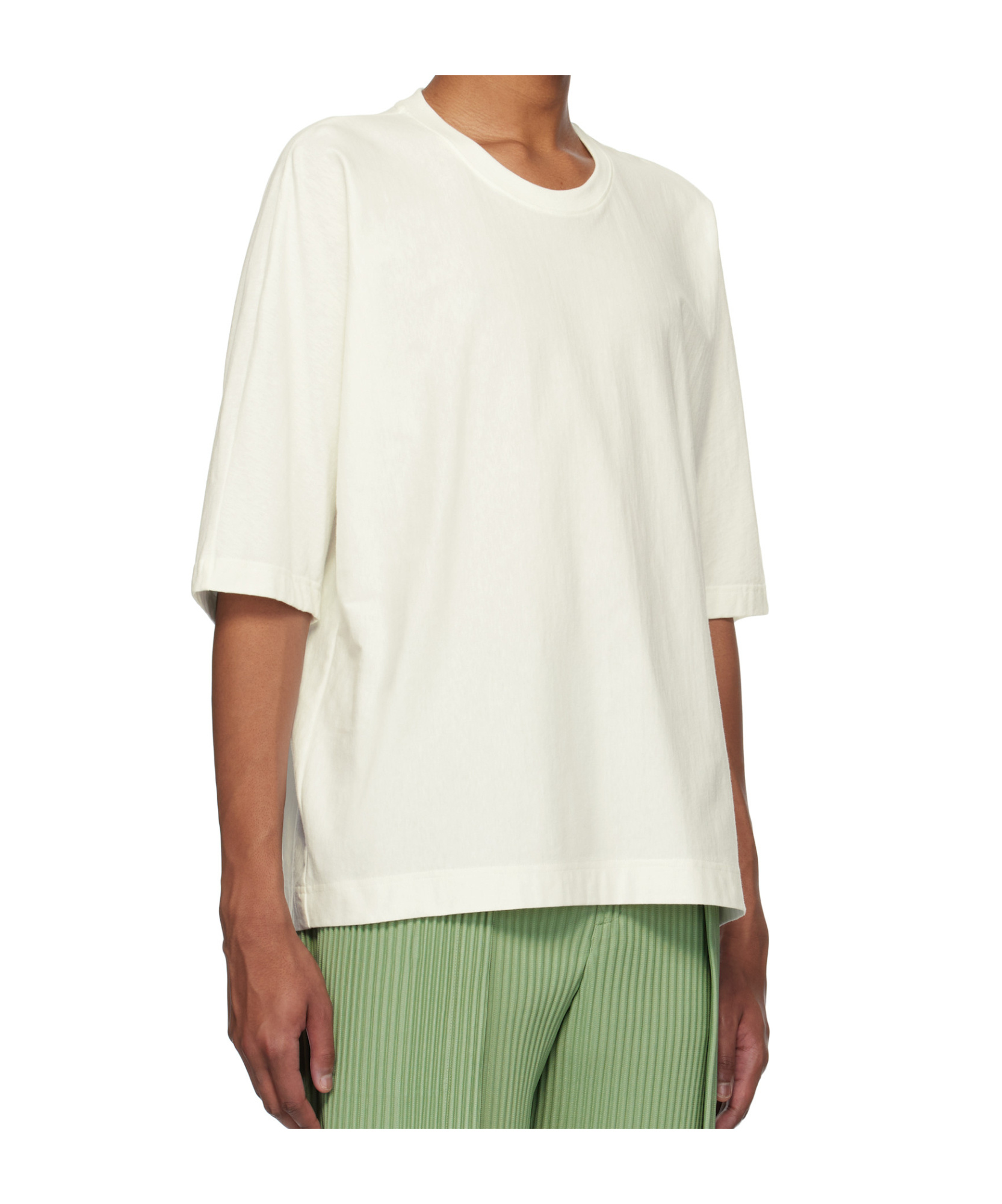 Issey Miyake Round Neck T-shirt In White
