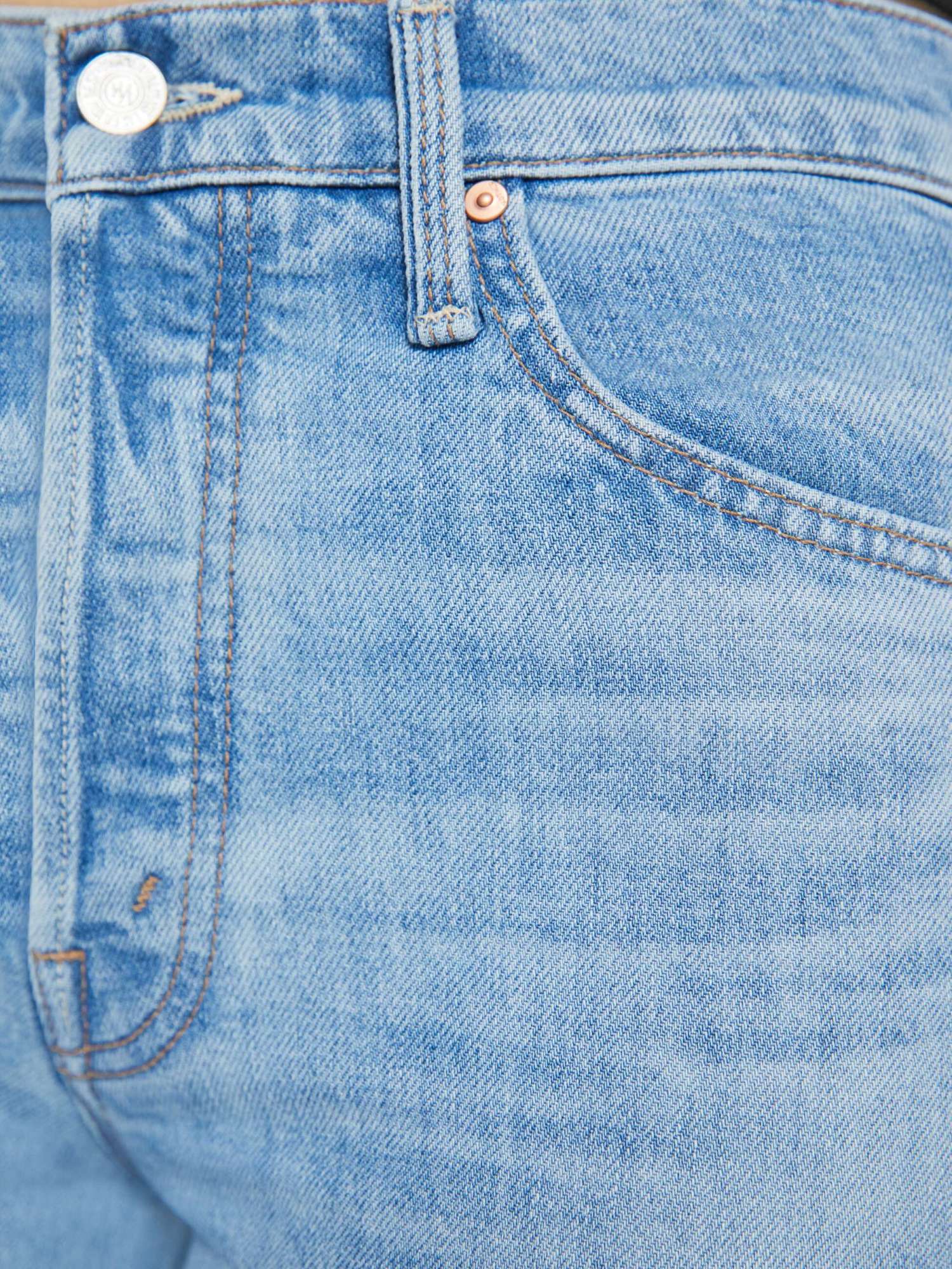 Mother The Twister Sneak Frayed Hems Flared Wide Leg Jeans In Blue