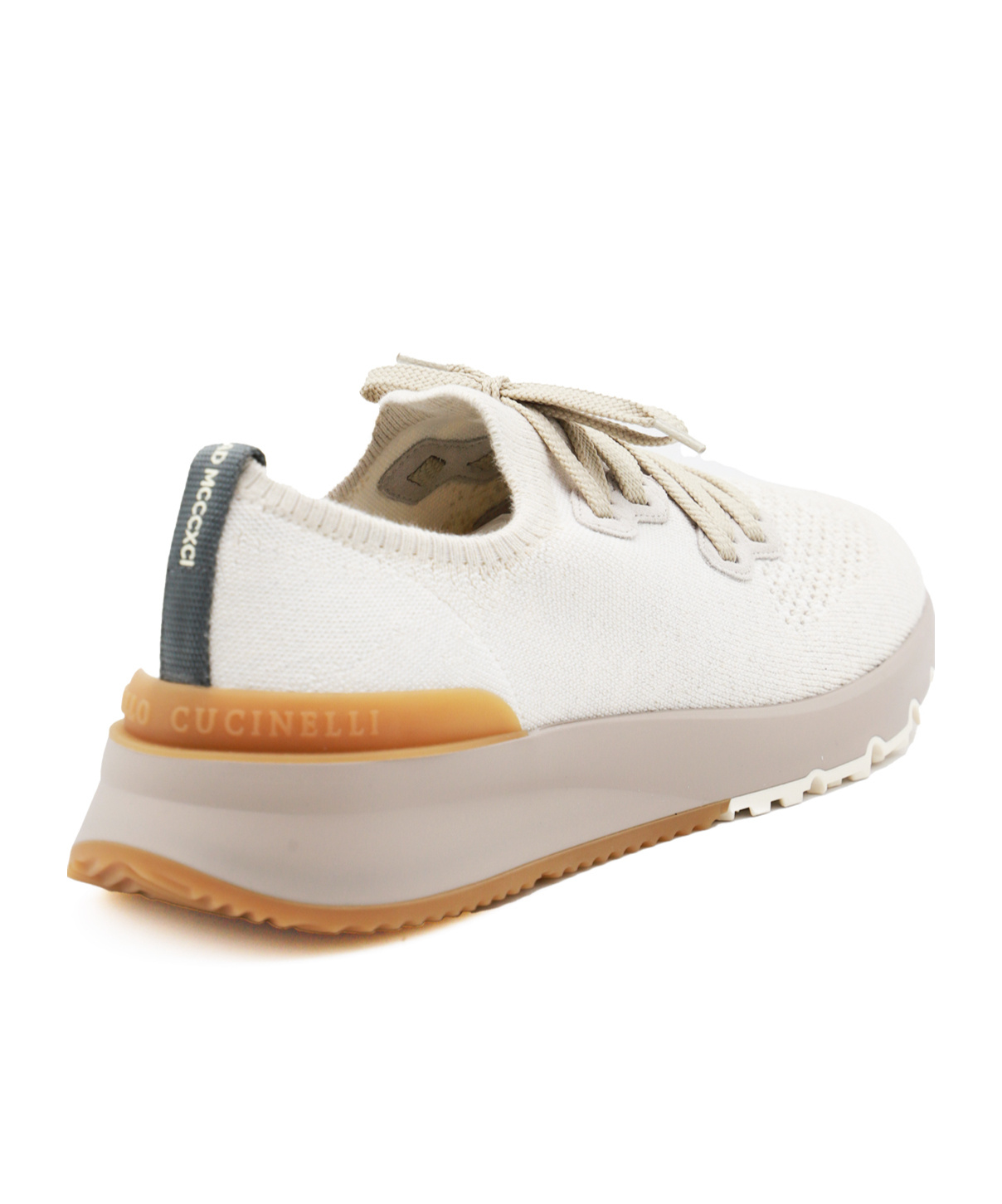 Brunello Cucinelli Knitted Low-top Sneakers In White