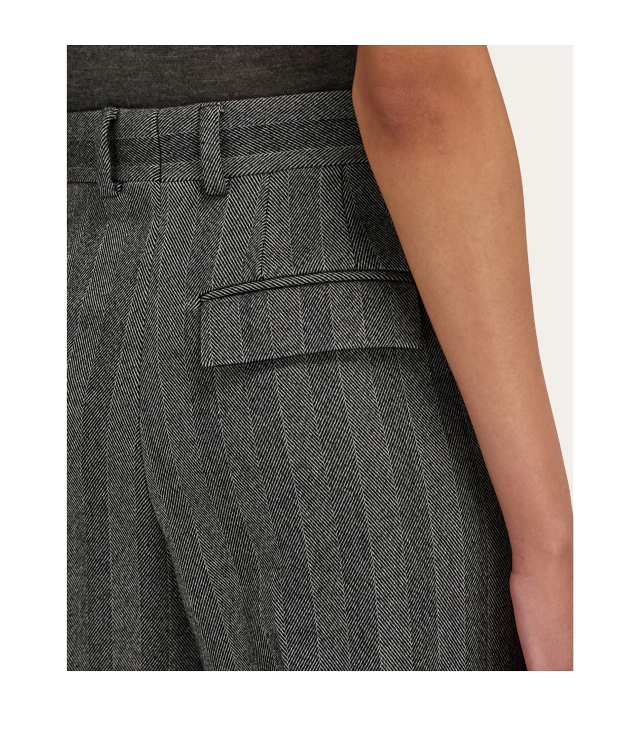 Ferragamo Tailored Trouser In Chevron In Gray