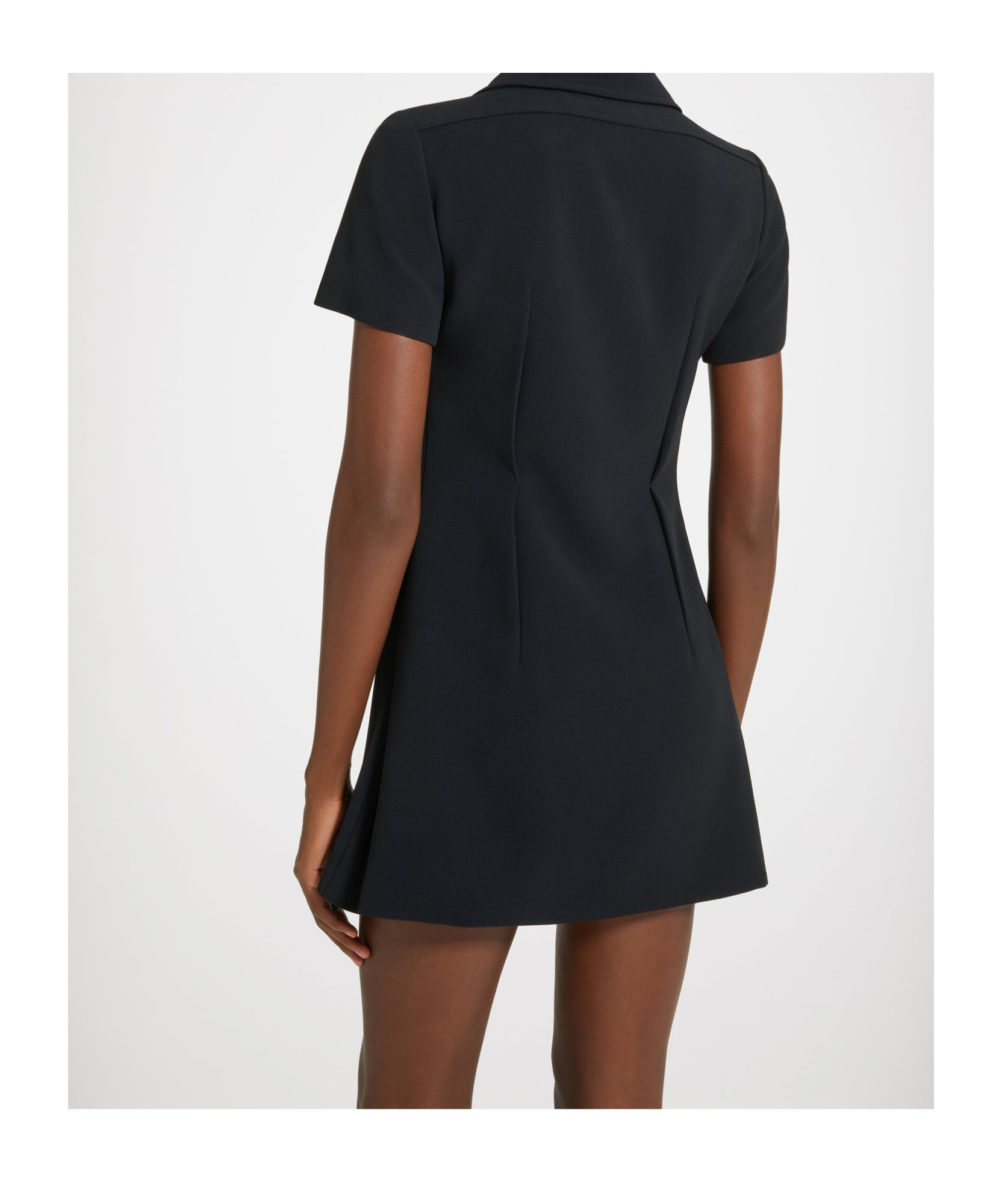 Patou Skater Mini Dress In Technical Crepe In Black