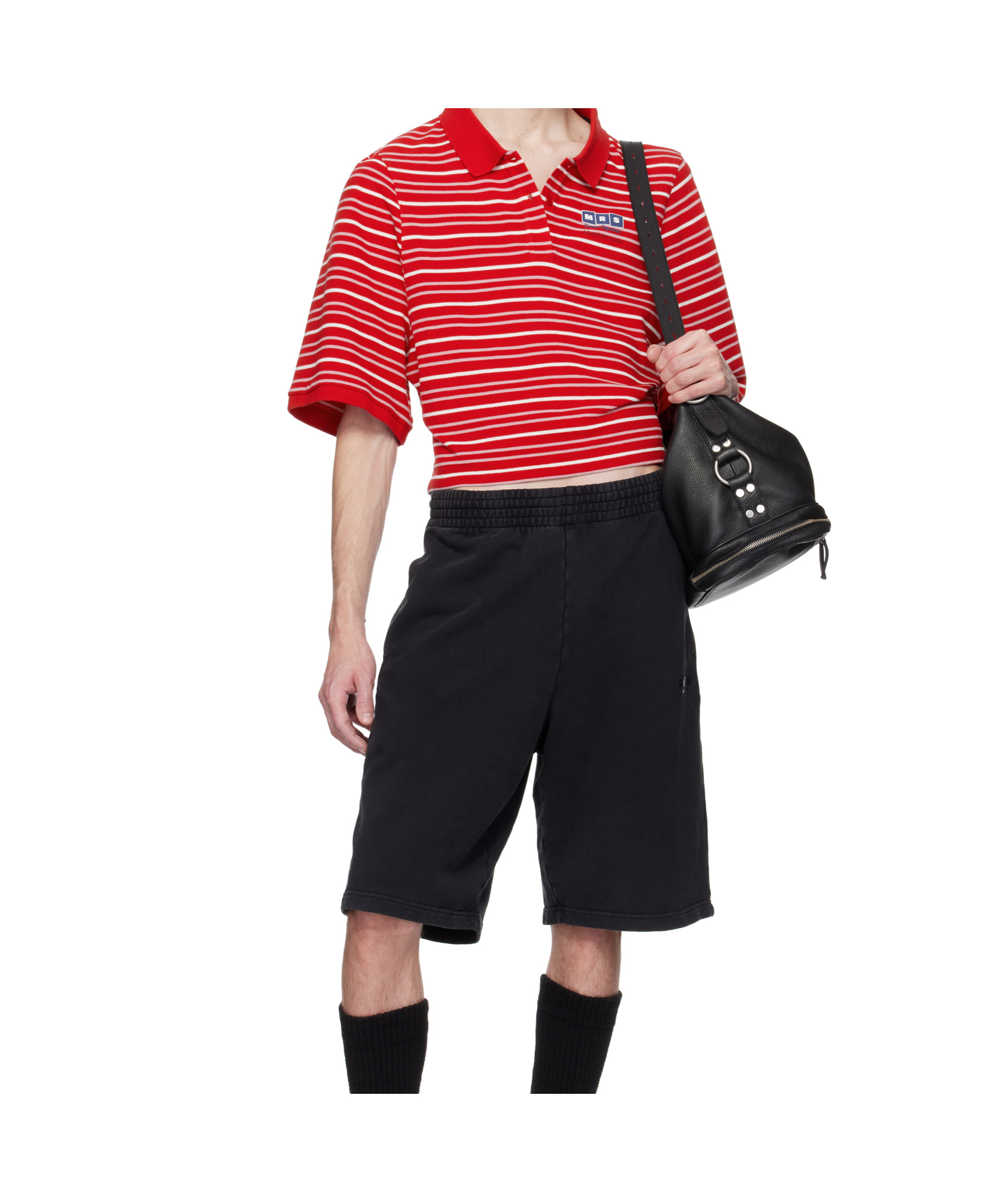 Martine Rose Elastic Waist Shorts In Black