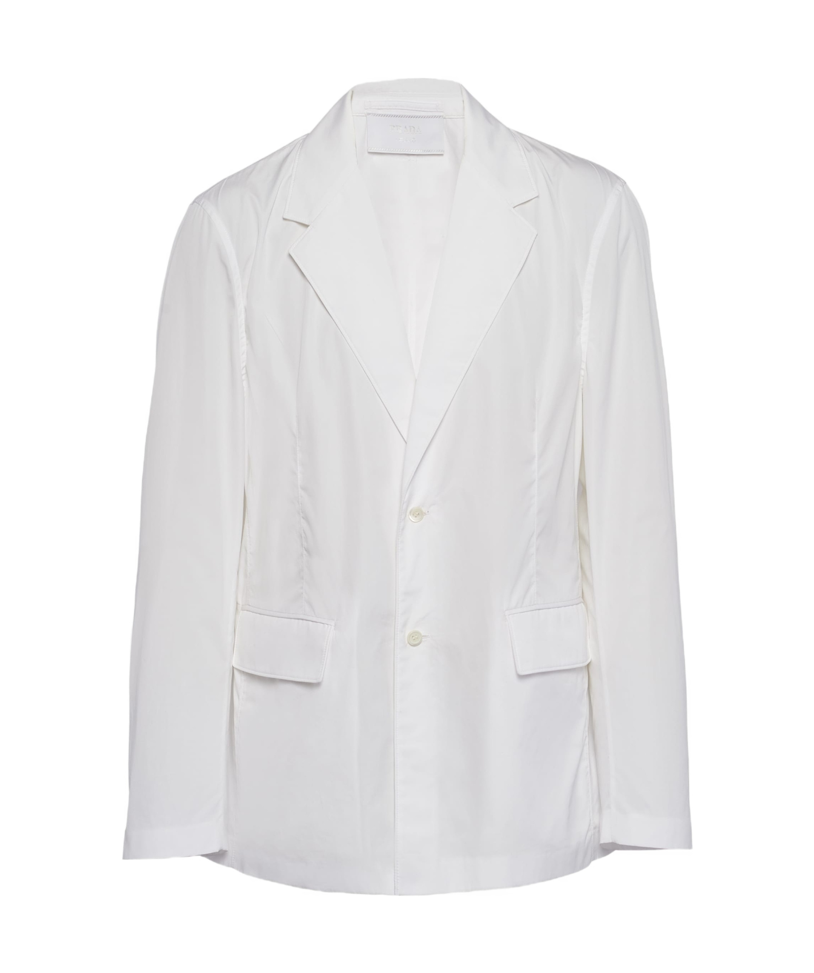 Prada Single-breasted Cotton Blazer In White