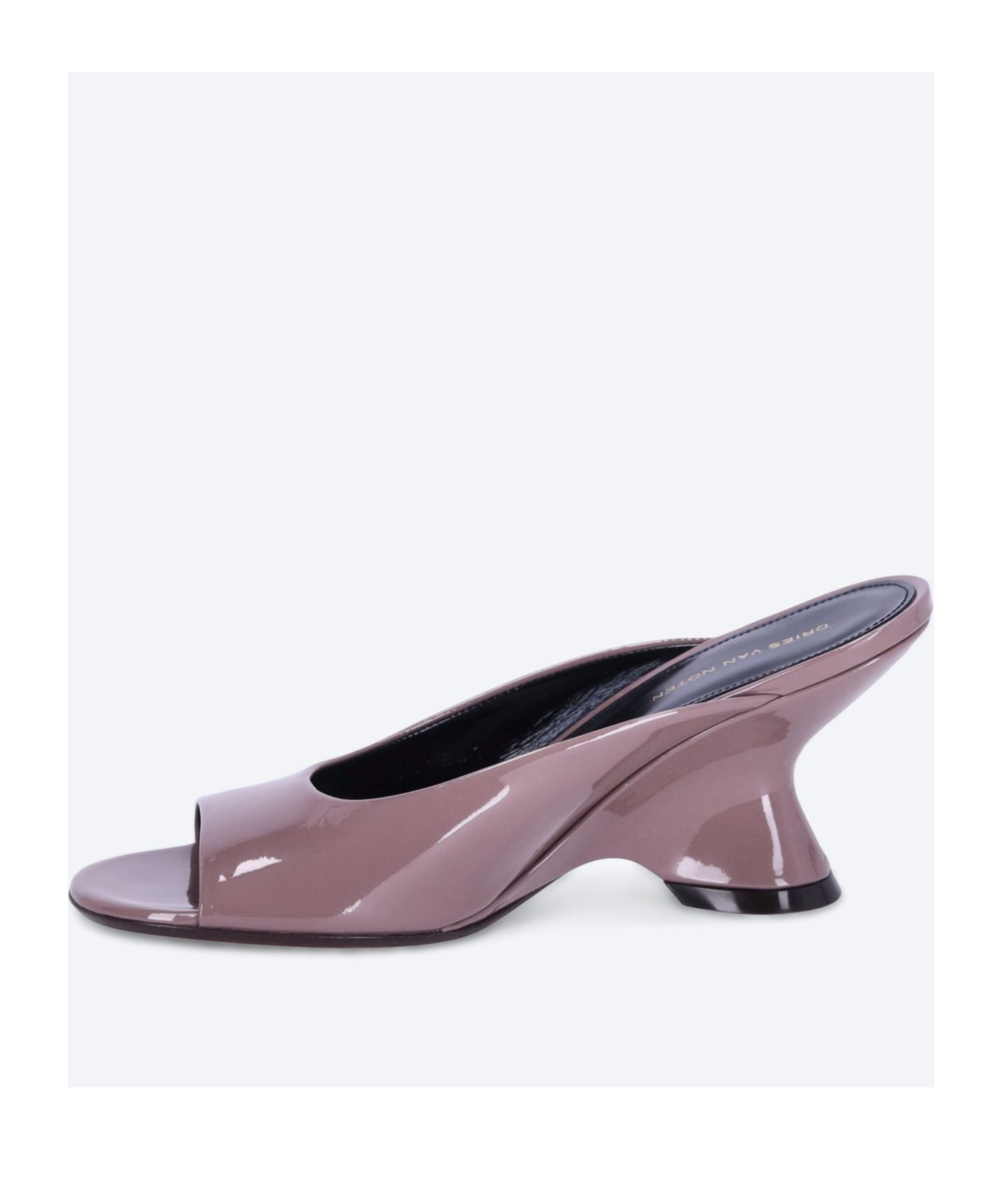 Dries Van Noten Round Toe High Heel Sandals In Mud