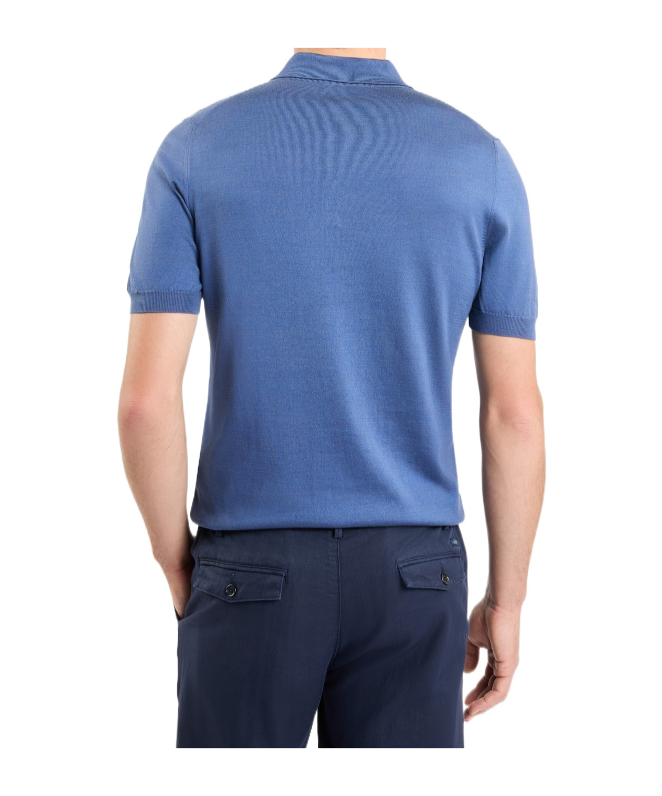 Fay Polo Shirt In Silk And Cotton In Blue
