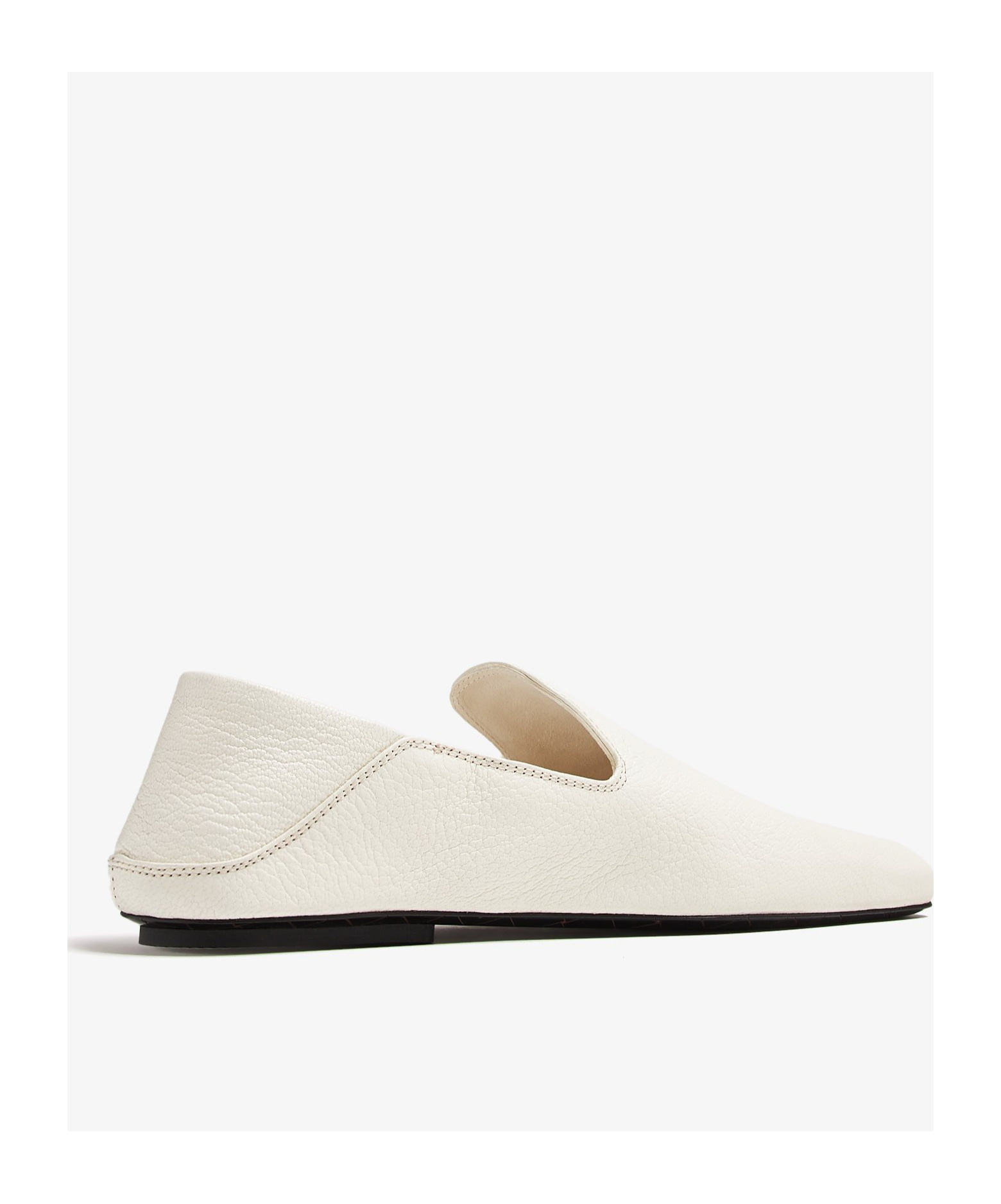 Bottega Veneta White Leather Slip Loafers In White
