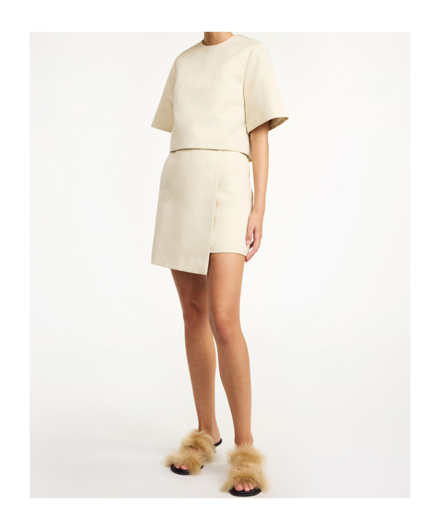 Shop By Malene Birger Raye Asymmetric Mini Skirt In White