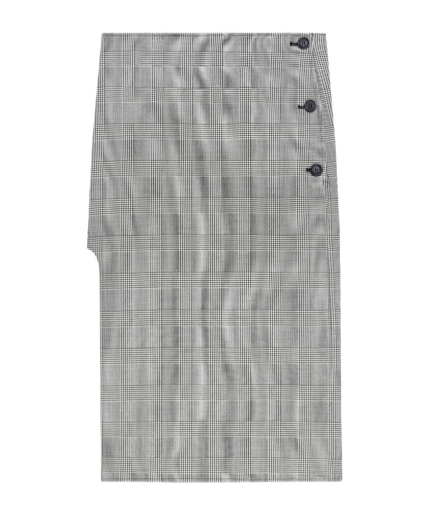 Courrèges Twill Houndstooth Skirt In Gray