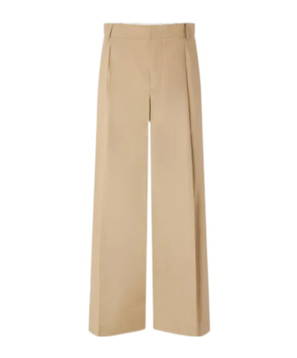 Soeur Womens Beige Fonce Devy Relaxed-fit High-rise Cotton Trousers In Brown