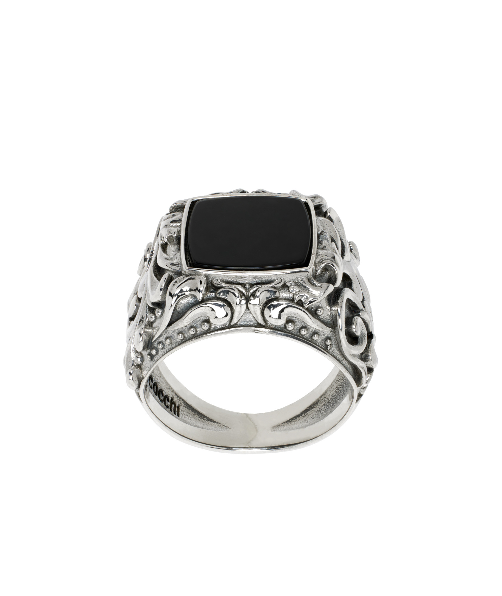 Emanuele Bicocchi Signet Ring In Gray
