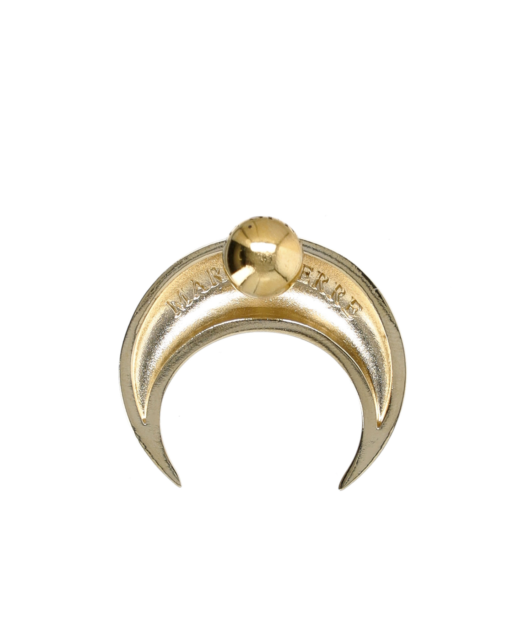 Shop Marine Serre Moon Stud Large Earring In Yellow