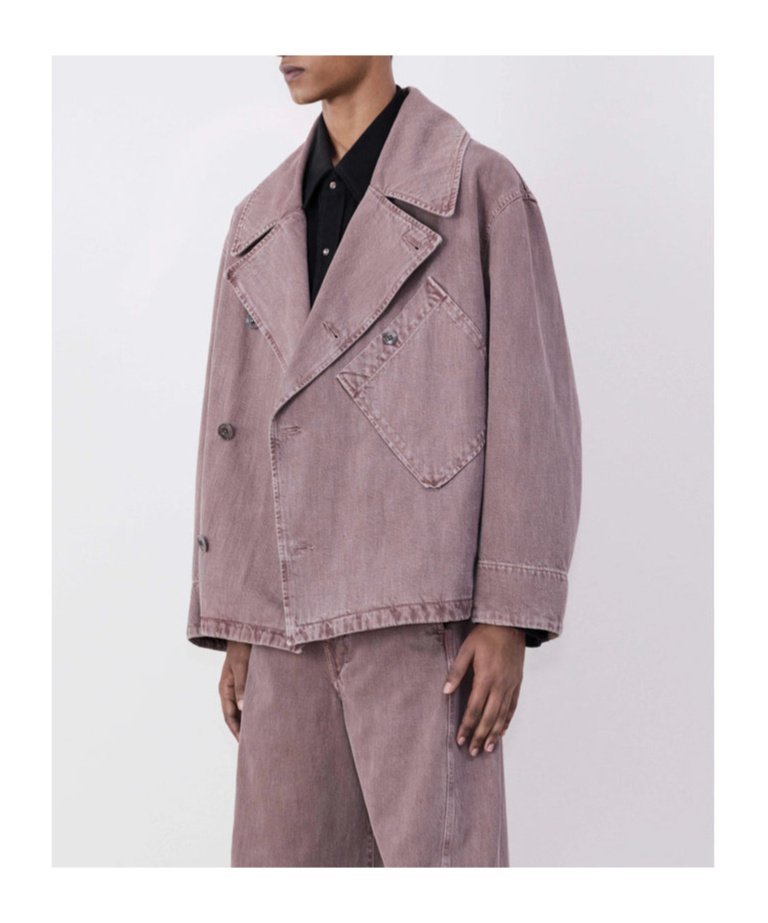 Lemaire Dispatch Denim Jacket In Gray