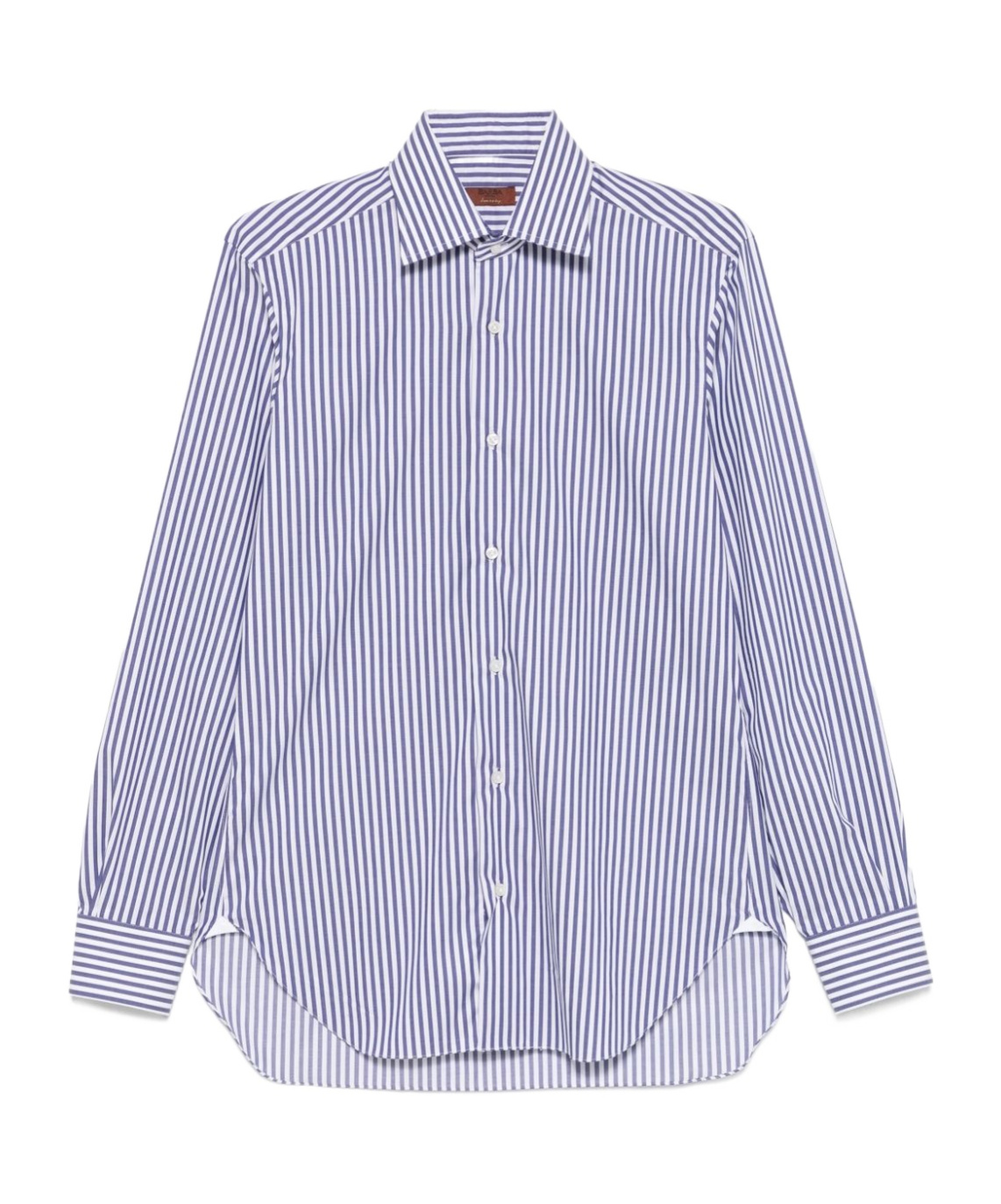 Barba Napoli Barba Vertical Striped Blue And White Barba Shirt In White